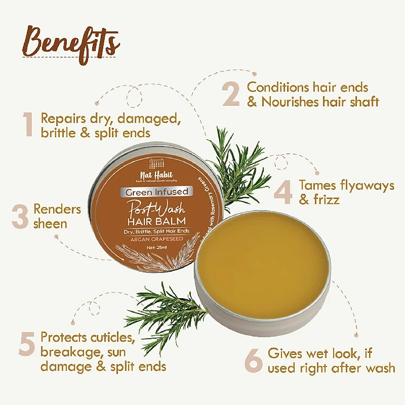 Nat Habit Argan Grapeseed Post Wash Hair Balm For Split Ends, 25 ml-3.webp